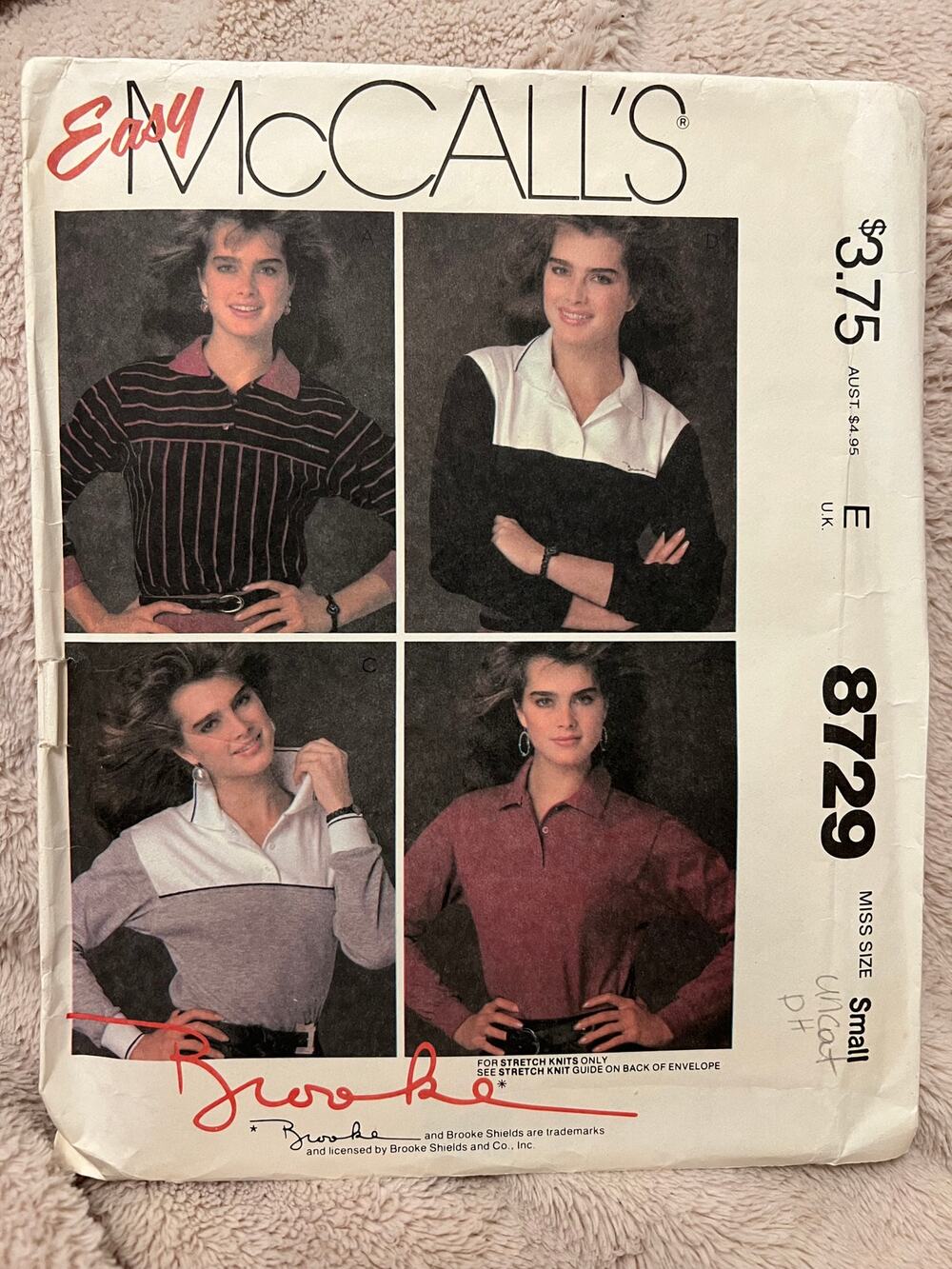 McCalls 8729 Sewing pattern polo shirt long or short sleeve size small